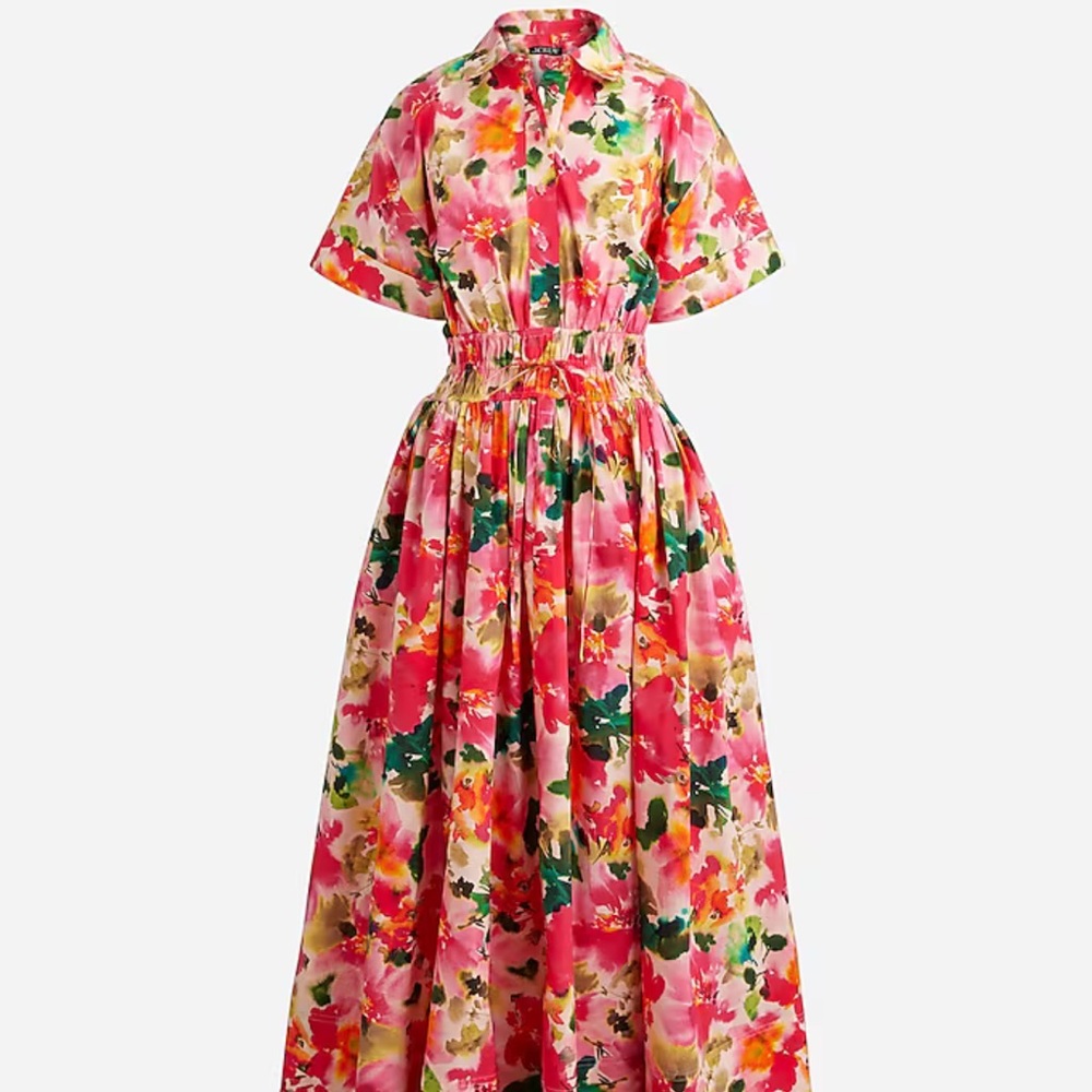 NWOT J.Crew Elena shirtdress in floral cotton poplin